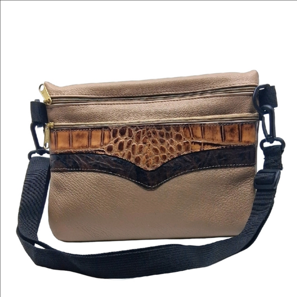 Tanners Creek Handbags - Tanners Creek Leather Design Elegant Tan & Brown Women's  Crossbody/Shoulder Bag